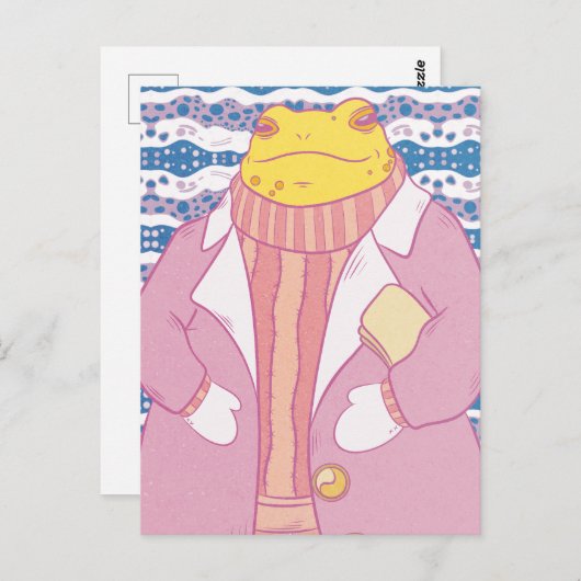 Ein gemütlicher Frosch Postkarte (Vorne/Hinten)