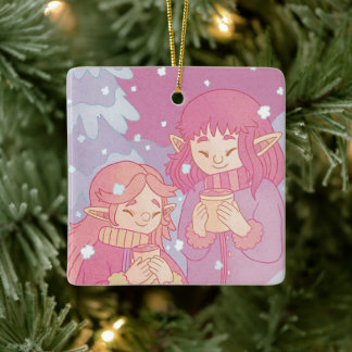 Ein gemütlicher Morgenkaffee Keramikornament