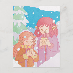 Ein gemütlicher Wintertag Postkarte