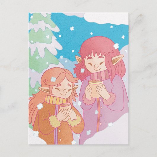 Ein gemütlicher Wintertag Postkarte (Vorderseite)