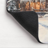 Ein gemütliches Cottage im Winter Mousepad (Ecke)