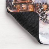 Ein gemütliches Cottage im Winter Mousepad (Ecke)