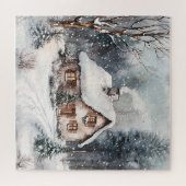 Ein gemütliches Cottage im Winter Puzzle (Horizontal)
