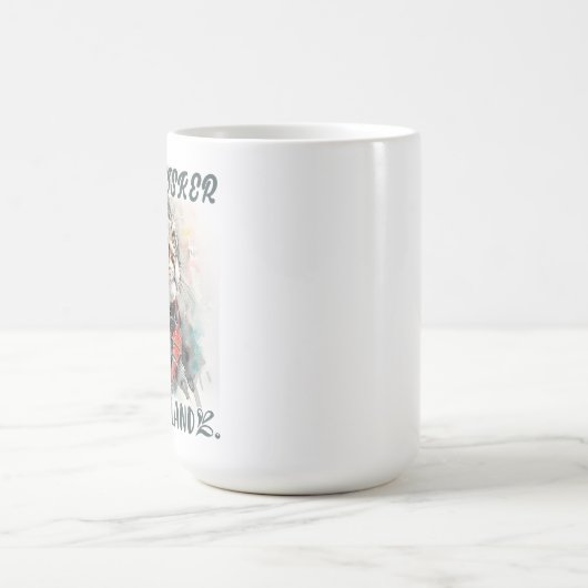 Ein gemütliches Fetisch in einem farbenfrohen Scha Kaffeetasse (Mittel)