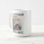 Ein gemütliches Fetisch in einem farbenfrohen Scha Kaffeetasse (Vorderseite Links)