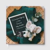 Ein gemütliches Foto mit neutralem Körbchen und Sa Gästebuch (Vorderseite)