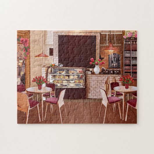 Ein gemütliches romanisches Buchmesse-Puzzle Puzzle (Horizontal)