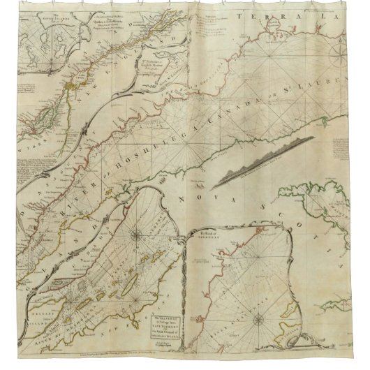 Ein genaues Diagramm des Flusses St Lawrence Duschvorhang (Vorderseite)