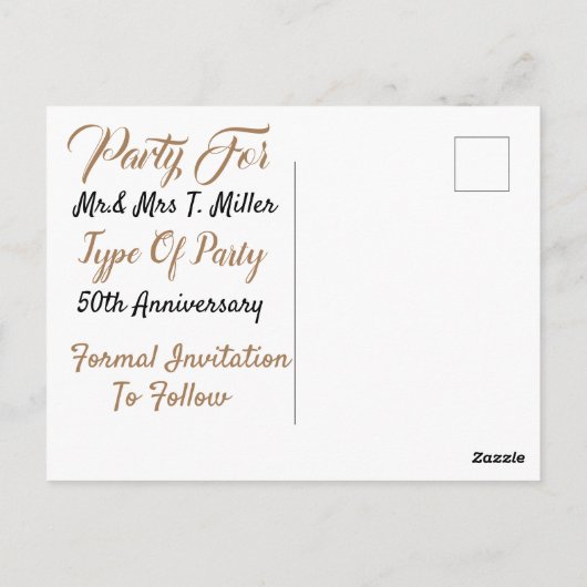 Ein generischer Save the Date Postkarte (Rückseite)