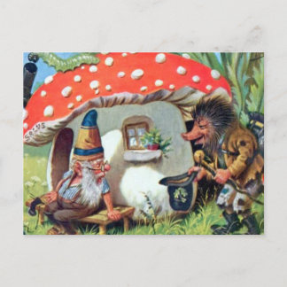 Ein Genom, der in einer Pilzsaal-Hütte lebt Postkarte