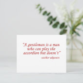 Ein Gentleman ist... Postkarte (Stehend Vorderseite)