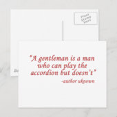 Ein Gentleman ist... Postkarte (Vorne/Hinten)