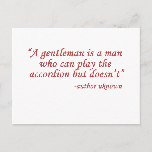 Ein Gentleman ist... Postkarte (Vorderseite)
