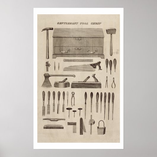 Ein Gentleman's Tool Chest, aus dem Katalog des Cu Poster (Vorne)