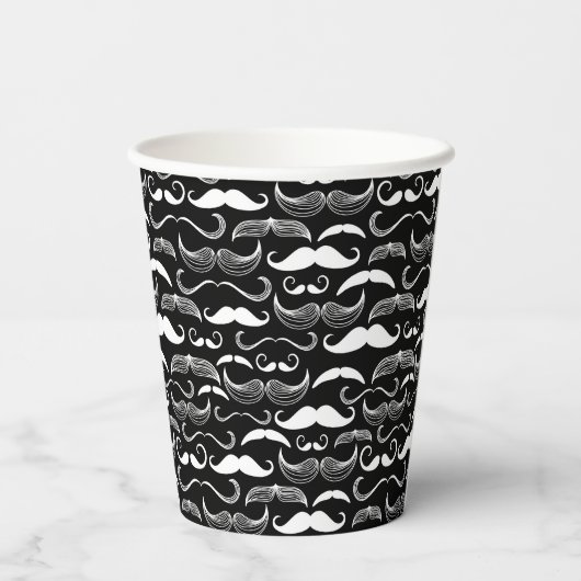 Ein Gentlemen's Club. Mustache-Muster Pappbecher (Rückseite)