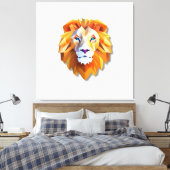 Ein geometrischer Löwe Faux-Leinwanddruck Leinwanddruck (Insitu (Schlafzimmer))