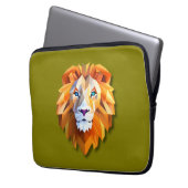 Ein geometrischer Löwe Laptop-Hülle Laptopschutzhülle (Vorderseite Links)