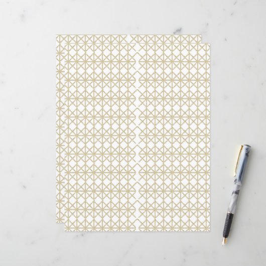ein geometrisches Muster aus weiß und gold (Vorderseite/Rückseite Beispiel)