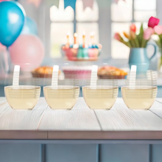 ein geometrisches Muster aus weiß und gold Weinglas Ohne Stiel (Insitu (Baby Party))