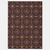 Ein geometrisches Muster mit goldenen Diamantforme Magnet (Vorderseite)