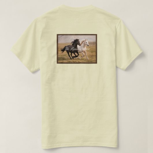 Ein gerahmtes Bild von zwei Running Majestic Pferd T-Shirt (Design Rückseite)