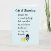 Ein Geschenk der Freundschaft, ein lustiges Gedich Karte (Vorderseite)