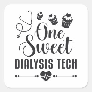 Ein Geschenk eines süßen Dialyse Tech Dialysis Tec Quadratischer Aufkleber