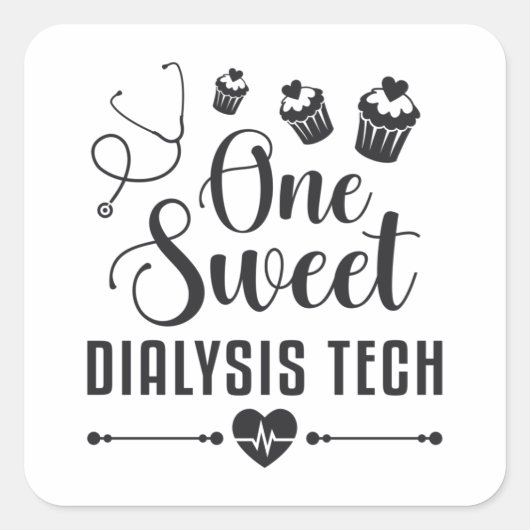 Ein Geschenk eines süßen Dialyse Tech Dialysis Tec Quadratischer Aufkleber (Vorderseite)