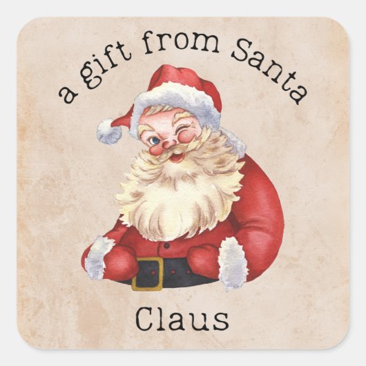 Ein Geschenk für den Weihnachtsmann Quadratischer Aufkleber (Vorderseite)