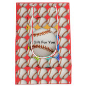 Ein Geschenk für dich Baseball Mittlere Geschenktüte (Rückseite)