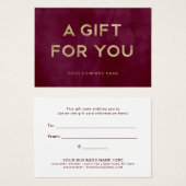 Ein Geschenk für dich | Burgundy Gold-Geschenkguts (Vorne & Hinten)
