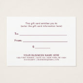 Ein Geschenk für dich | Burgundy Gold-Geschenkguts (Rückseite)