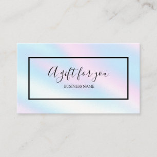 Ein Geschenk für dich Chic holografische Geschenkk Visitenkarte