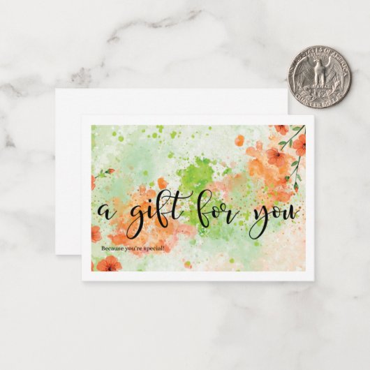 Ein Geschenk für dich Mitteilungskarte (Vorderseite/Rückseite Beispiel)