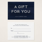 Ein Geschenk für dich | Navy Blue Silver Gift Cert (Vorne & Hinten)