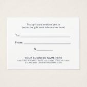 Ein Geschenk für dich | Navy Blue Silver Gift Cert (Rückseite)