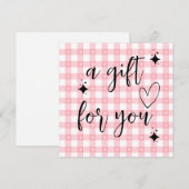 Ein Geschenk für dich Pink Gingham Karte | Cute Co (Vorne/Hinten)