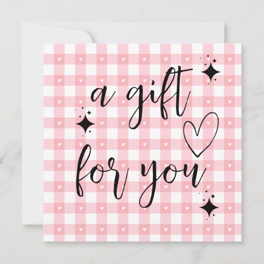 Ein Geschenk für dich Pink Gingham Karte | Cute Co (Vorderseite)