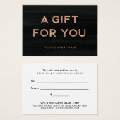 Ein Geschenk für dich | Rose Gold Black Gift Certi (Vorne & Hinten)