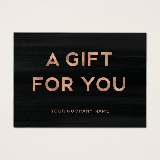 Ein Geschenk für dich | Rose Gold Black Gift Certi (Vorderseite)