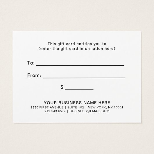 Ein Geschenk für dich | Rose Gold Black Gift Certi (Rückseite)