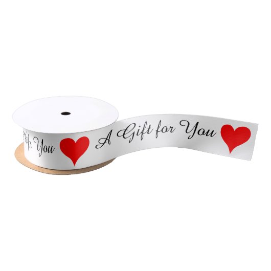 Ein Geschenk für dich rote Herzen Satinband (Spule)