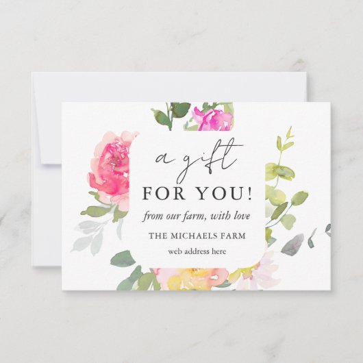 Ein Geschenk für Ihr Blumengeschenk (Vorderseite)