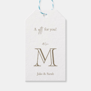 Ein Geschenk für Ihr Gold Monogramm Geschenkanhänger