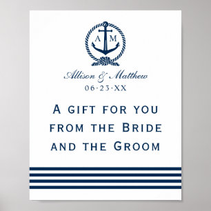 Ein Geschenk für Ihre Navy Nautical Gastgeschenk H Poster