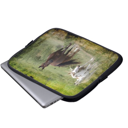 Ein Geschenk für Reittiere Laptopschutzhülle (Vorne Knopf)