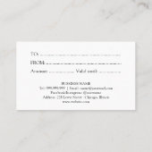 Ein Geschenk für Sie - Chic Holographic Gift Certi Visitenkarte (Rückseite)