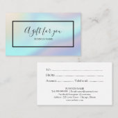 Ein Geschenk für Sie - Chic Holographic Gift Certi Visitenkarte (Vorne/Hinten)