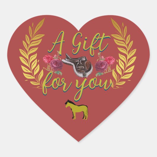 ein Geschenk für Sie Reiter Herz-Aufkleber (Vorderseite)