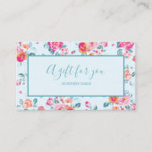 Ein Geschenk für Sie Rosen Blumengeschenkgutschein Visitenkarte (Vorderseite)